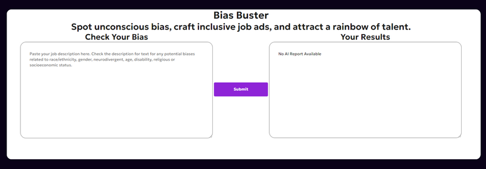 Screenshot of the Bias Buster